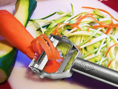 Basily Premium Julienne and Serrated Stainless Steel Peeler - Set of 2