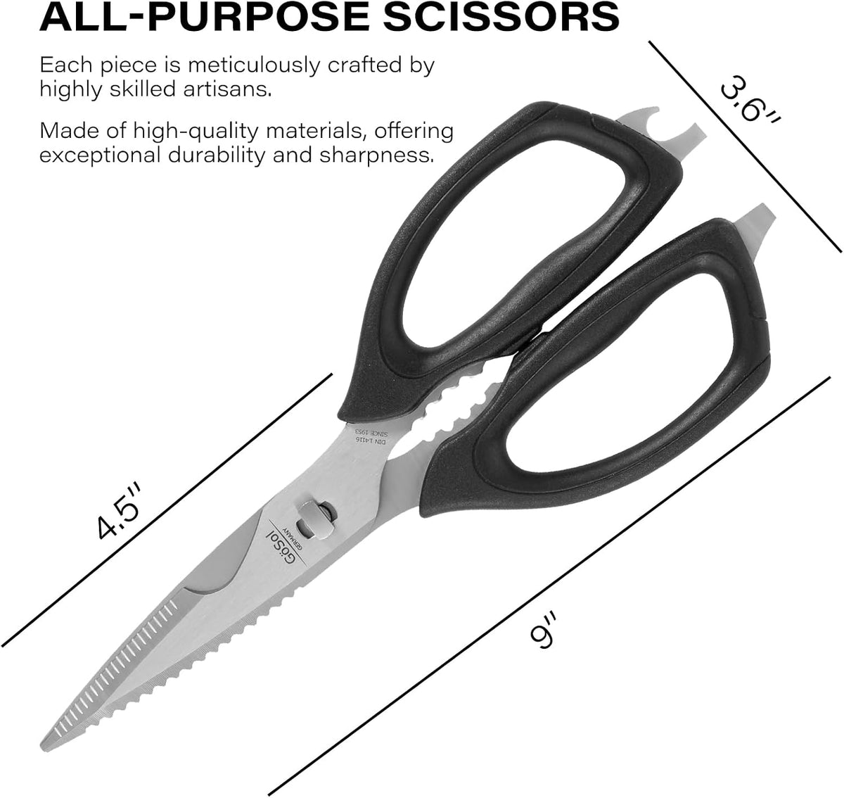 Heavy Duty Kitchen Shears Come Apart Kitchen Scissors with Serrated Blades