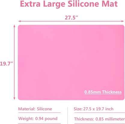 Gartful Extra Large Silicone Mats for Countertop, 28" by 20" Multipurpose Mat, Counter Table Protector, Desk Saver Pad, Placemat Nonstick Nonskid Heat-Resistant Pad, Black