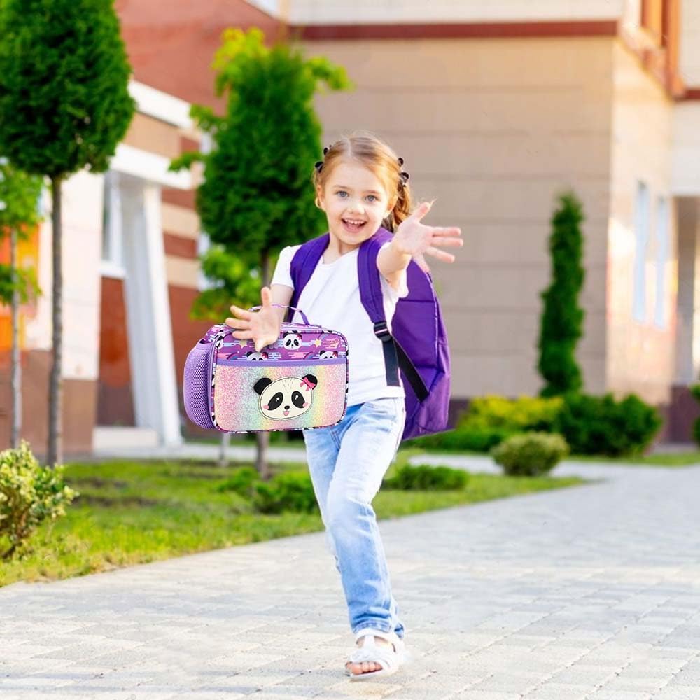 RHCPFOVR Kids Lunch Bag - Insulated Lunch Box for Boys Girls,Washable Lunch Bag and Reusable Toddler Leak-proof Lunchbox for School and Daycare - Colors A