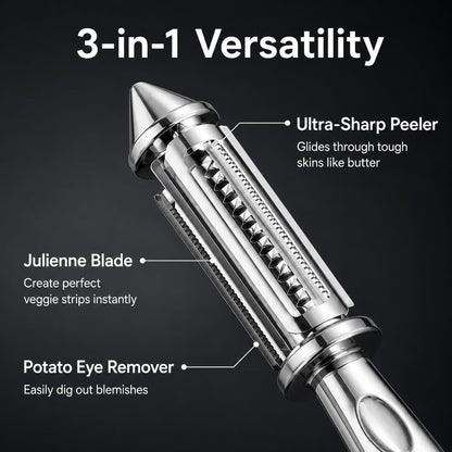 Stainless Steel Julienne Peeler, 3-in-1 Vegetable & Potato Peeler