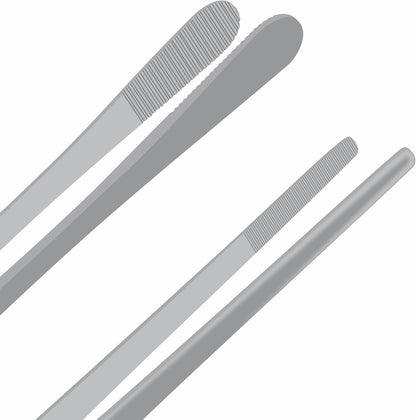 GMI Kitchen Tweezers Tongs 2PCS 12 Inch – Stainless Steel Cooking Tweezers with Serrated Tips, Precision Chef Tongs for BBQ, Grill, Pasta, Salad & Food Plating