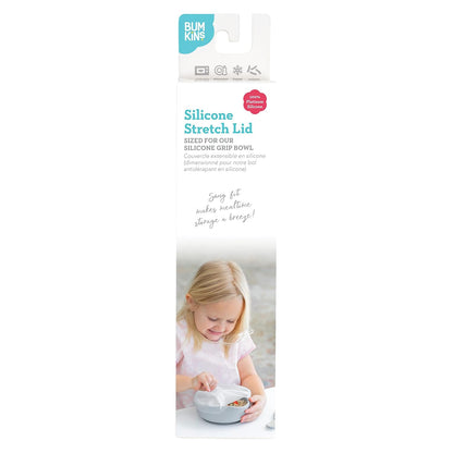 Bumkins Baby Bowl, Silicone Suction, for Babies, Toddlers and Kids, Baby Led Weaning, Feeding Essentials, Platinum Silicone, Non Skid Sticky Bottom, Supplies for Children Ages 6 Months Up, Gray