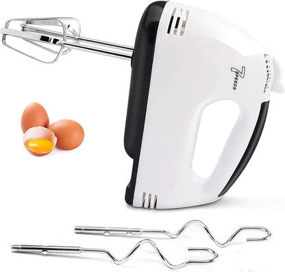 Showvigor Electric Hand Mixer with Stainless Steel Mixing Bowl Set –7 Speeds Turbo-Boost Hand Mixer with Large Mixing Bowls, Measuring Cups, Spoons & Spatula for Kitchen Cakes Eggs Baking(Pink)