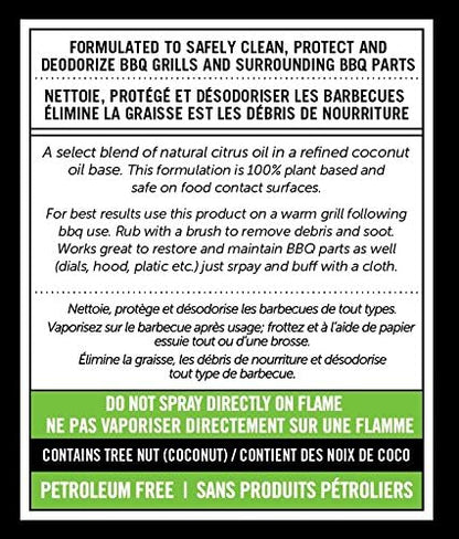 CARON & DOUCET - BBQ Grill Cleaner Oil | 100% Plant-Based & Vegan | Best for Cleaning Barbeque Grills & Grates | Use with Wooden Scrapers, Brushes, Accessories & Tools | Great Gift for Dad! (2X 8oz)