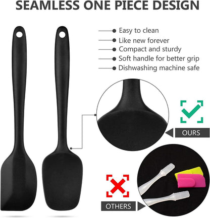 5-Pack Silicone Spatula Set – Heat-Resistant Baking, Cooking & Mixing Tools, Seamless Design, Non-Stick & Easy to Clean, Aqua Sky