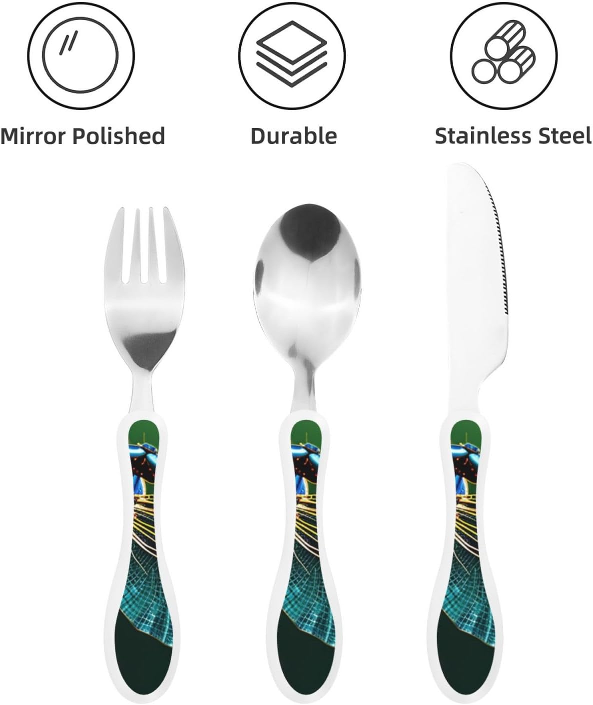 3-Piece Kids Silverware Set With Storage Case, Stainless Steel Reusable Children Safe Knife Spoon Fork Set Long Haired Dachshund Children Flatware Set For Kids Lunch Box
