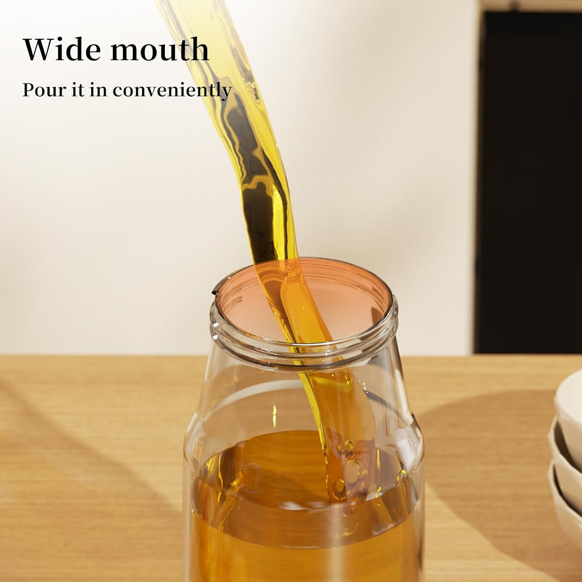 2 Set 550ml Glass Olive Oil Dispenser Bottle(White)