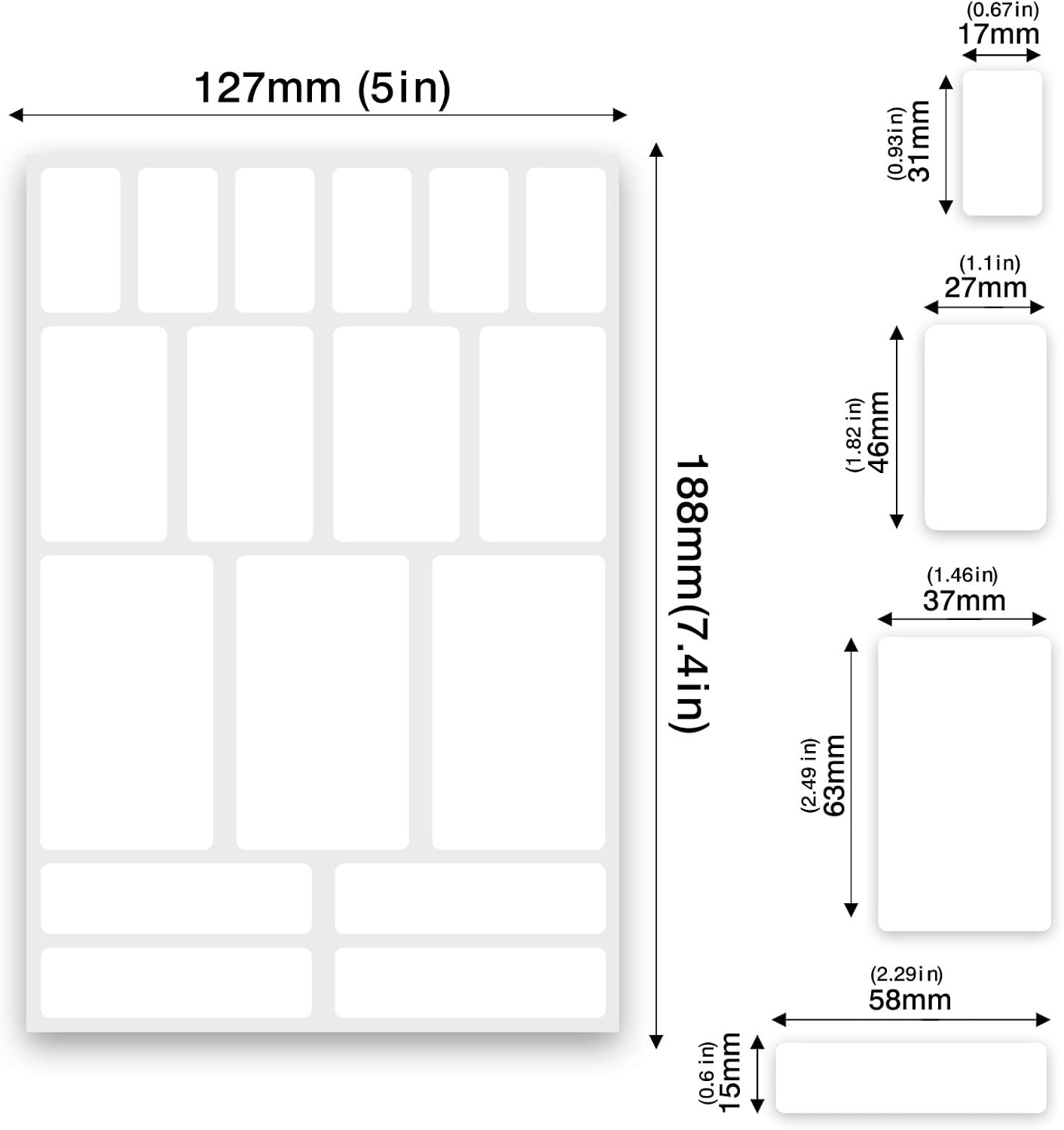 JIEHENG 170Pcs Black Removable Labels for Jars,for Storage Bins,for Food Containers with 2 Liquid Chalk Marker(Black)
