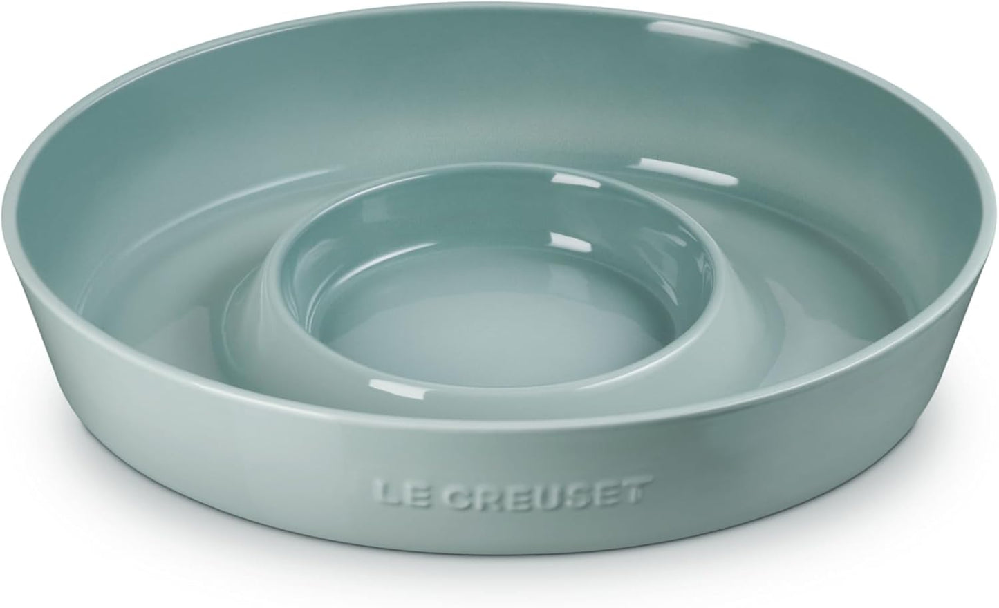 Le Creuset Stoneware Signature Oval Chip and Dip Platter, 13", White