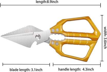 Scissors all Purpose, Stainless Steel Heavy Duty Kitchen Shears, Meat Scissors Heavy Duty Sharp Shears, Poultry Shears Bone Cutting (Sliver)
