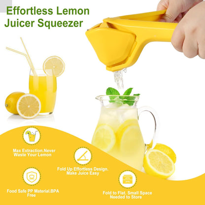 Lemon Squeezer, Effortless Manual Flat Lime Juicer Hand Press