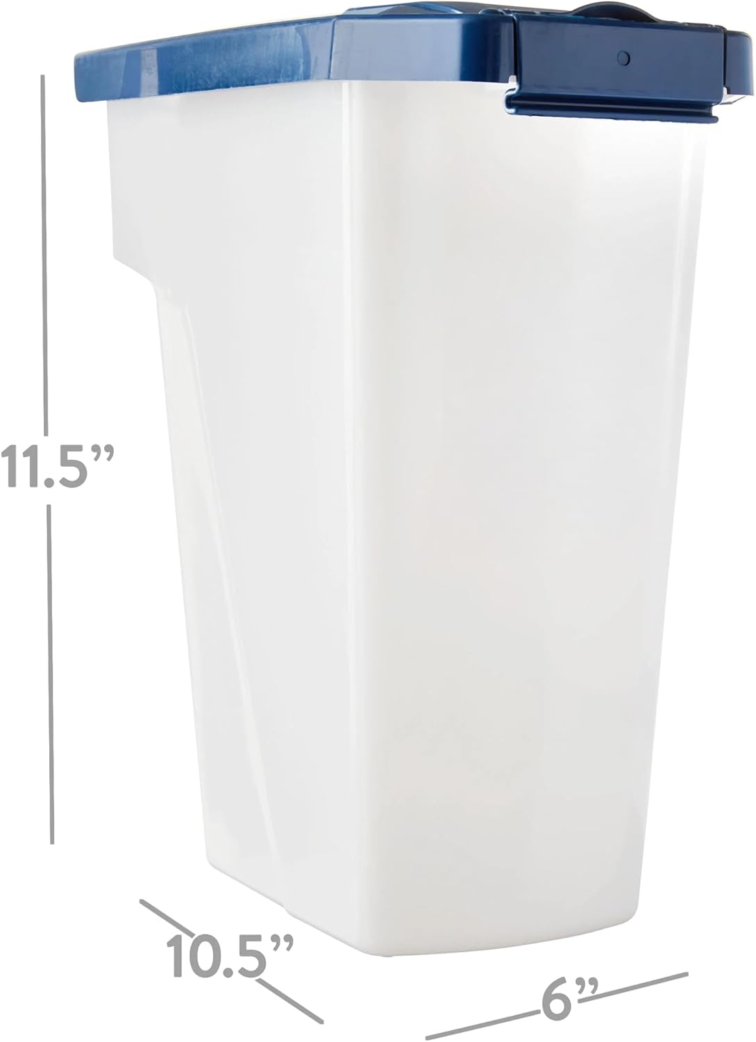 Pet Food Storage Container, Clear and White, 50 lb Capacity, BPA-Free Plastic, Airtight Seal, Flip-Top Lid, Rectangular, 15x12.5x24 Inches (50 lbs)