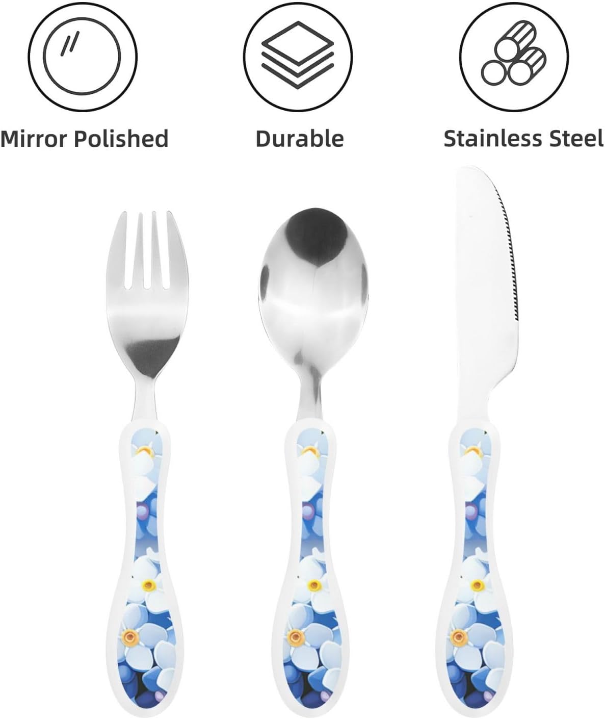Stainless Steel Kids Silverware Set, Do Not Forget Me Utensil Set Reusable Children Safe Knife Spoon Fork Set With Storage Case Dishwasher Safe For Lunch, Travel Outdoors