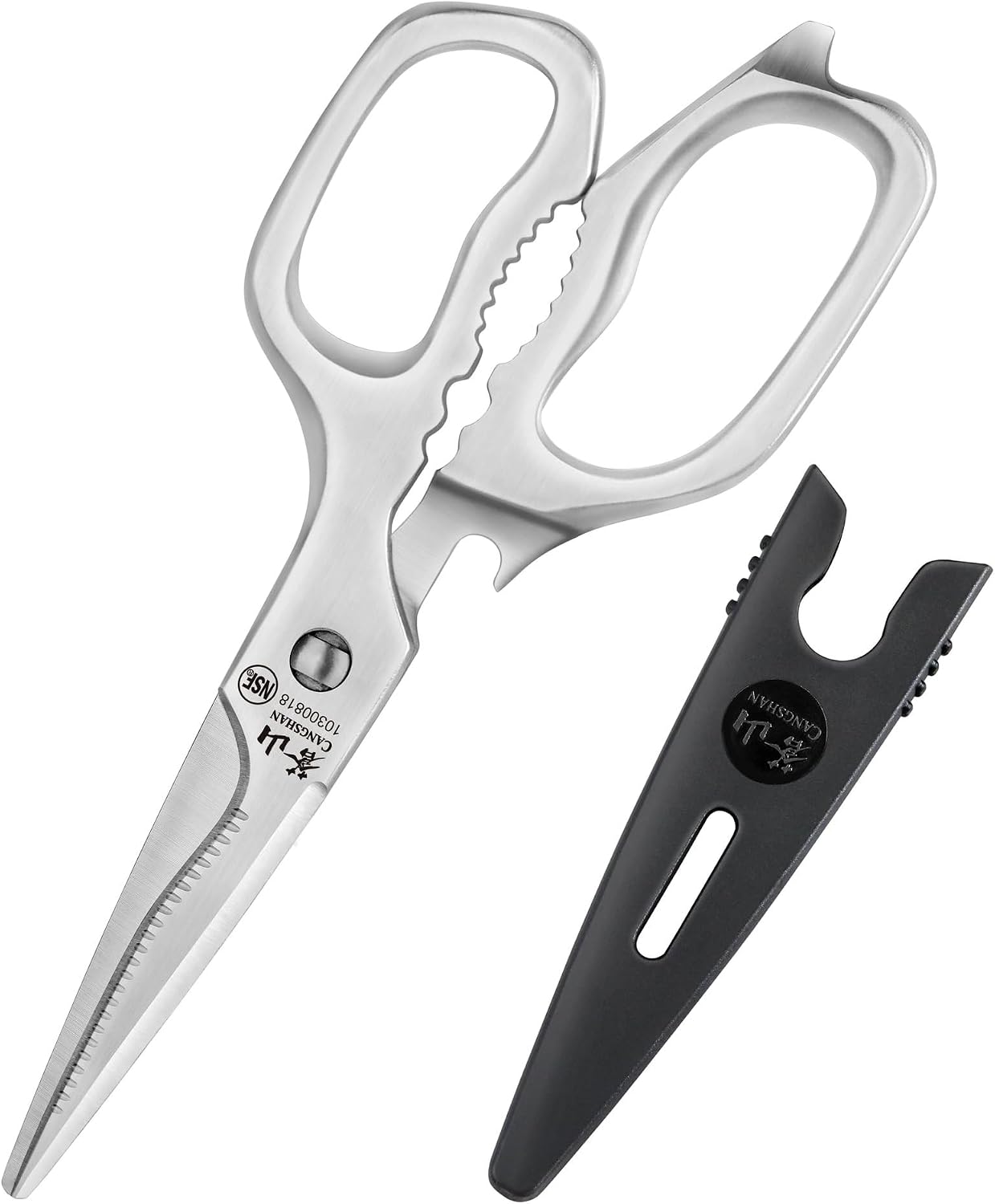 Cangshan Forged Stainless Steel Kitchen Shears with Satin Finish and Blade Guard