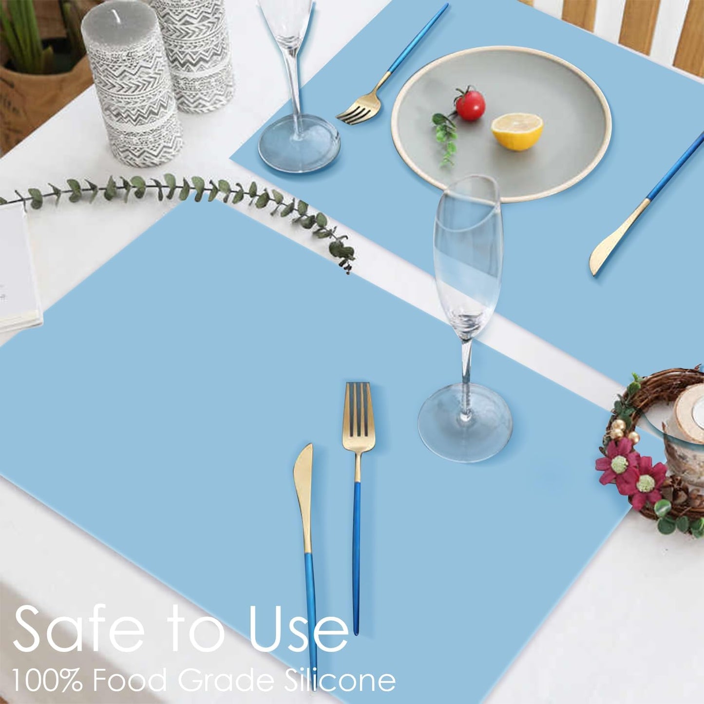 Extra Large Dark Green Countertop Mat - Silicone Table Kitchen Desk Mat - Non-Slip & Heat Resistant - Dinner Placemat Pastry Dough Rolling Mat - Colors A