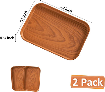 4 Pack Multicolo Plastic Serving Trays for Party Serving Food - Rectangular, 8.66 by 12 in, Heavy Duty Dessert Trays for Food Erving Platters for Party Tray Decor Veggie,Snack