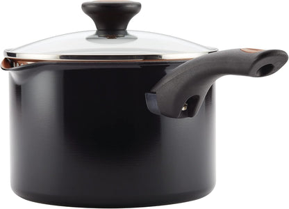Farberware Glide Copper Ceramic Nonstick Straining Sauce Pan, 3-Quart