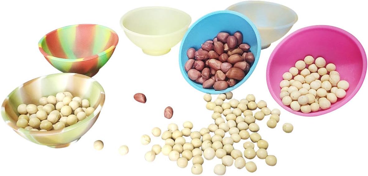 4 Pcs Mini Multicolor Silicone Pinch Bowls Prep and Serve Bowls Reusable Kitchen Condiment Snack Bowls for Food Candy Seasoning Spices Nuts Snacks or Small DIY Crafts, 2.64 x 1.18 inch