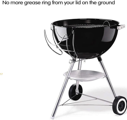 GRISUN Grill Table Shelf and Lid Holder for Weber Kettle Grills 22 Inches, Charcoal Grill Side Table Shelf and Slide a Side Lid Prop, Charcoal Grill Accessories for Weber, (Grill No Included)