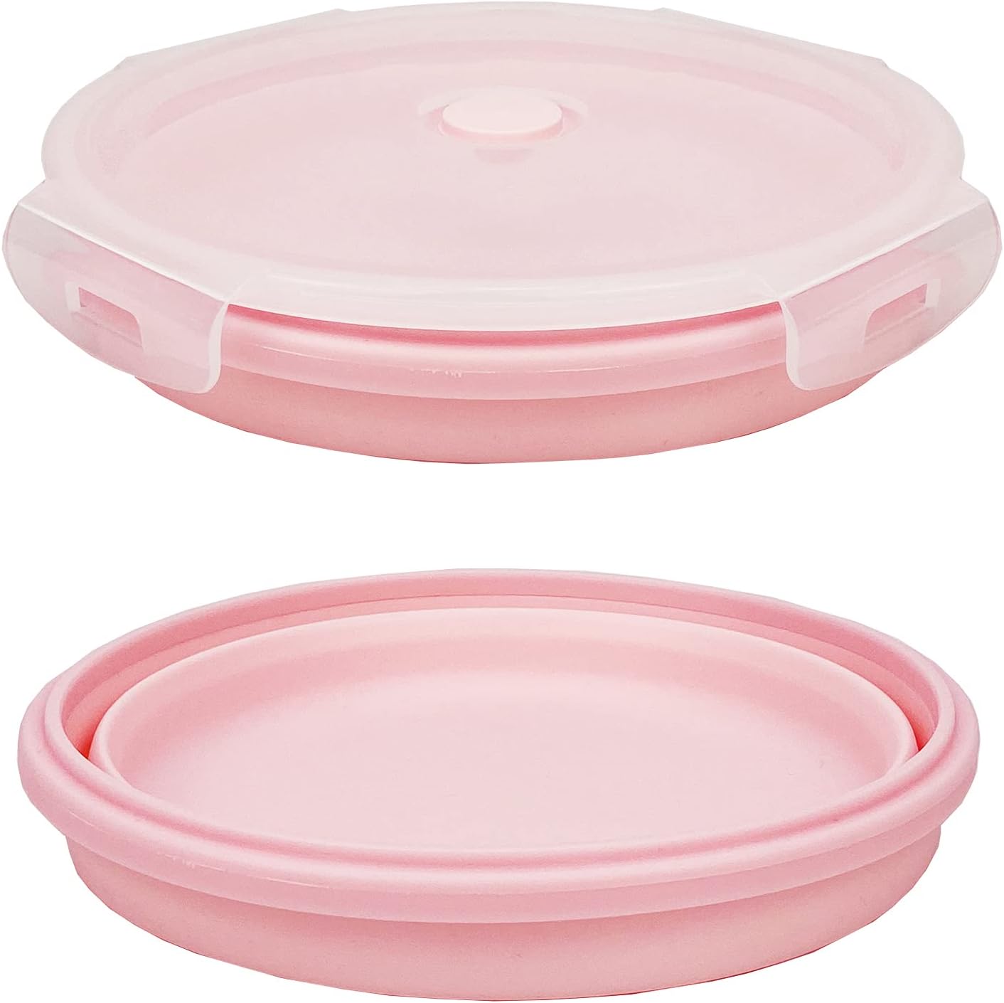 CARTINTS Silicone Collapsible Food Storage Containers-Prep/Storage Bowls with Lids - Set of 3 Square Silicone Lunch Containers - Microwave, Dishwasher and Freezer Safe (blue)