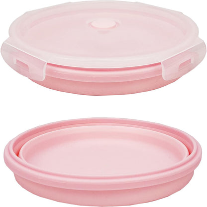 CARTINTS Silicone Collapsible Food Storage Containers-Prep/Storage Bowls with Lids - Set of 3 Square Silicone Lunch Containers - Microwave, Dishwasher and Freezer Safe (blue)