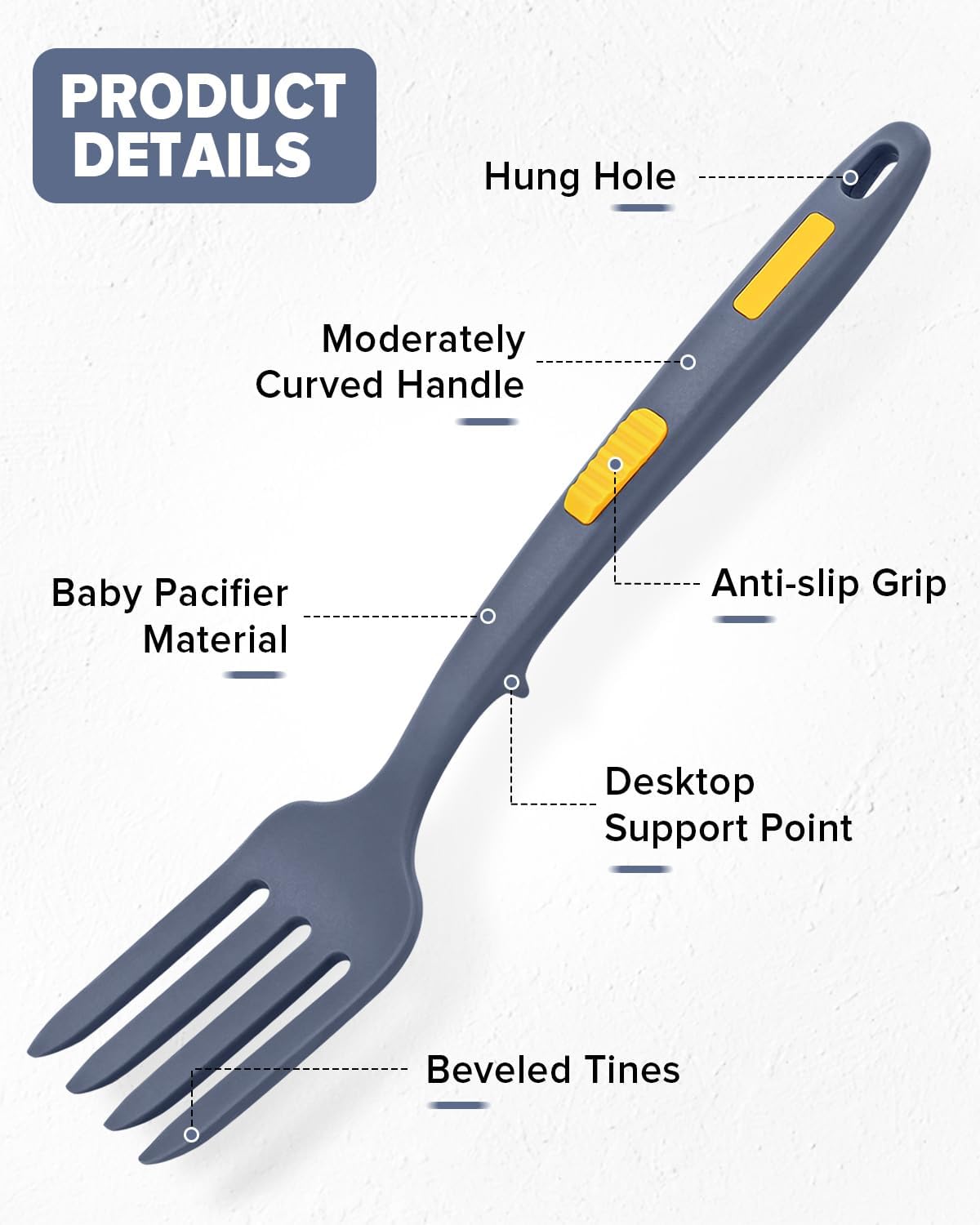 Large Silicone Flexible Cooking Fork, Non Stick Whisks for Mix Ingredients