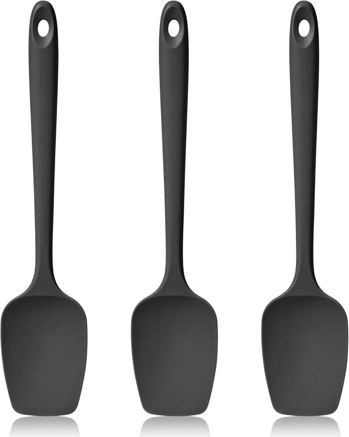 600ºF Heat Resistant Spatulas, High Heat Food Safe Semless Kitchen Silicone Scraper Set for Cooking Baking Mixing Scraping Stirring Nonstick Cookware Pan Bowl (4Pcs,Aqua Sky)