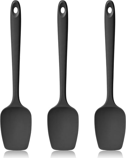 600ºF Heat Resistant Spatulas, High Heat Food Safe Semless Kitchen Silicone Scraper Set for Cooking Baking Mixing Scraping Stirring Nonstick Cookware Pan Bowl (4Pcs,Aqua Sky)