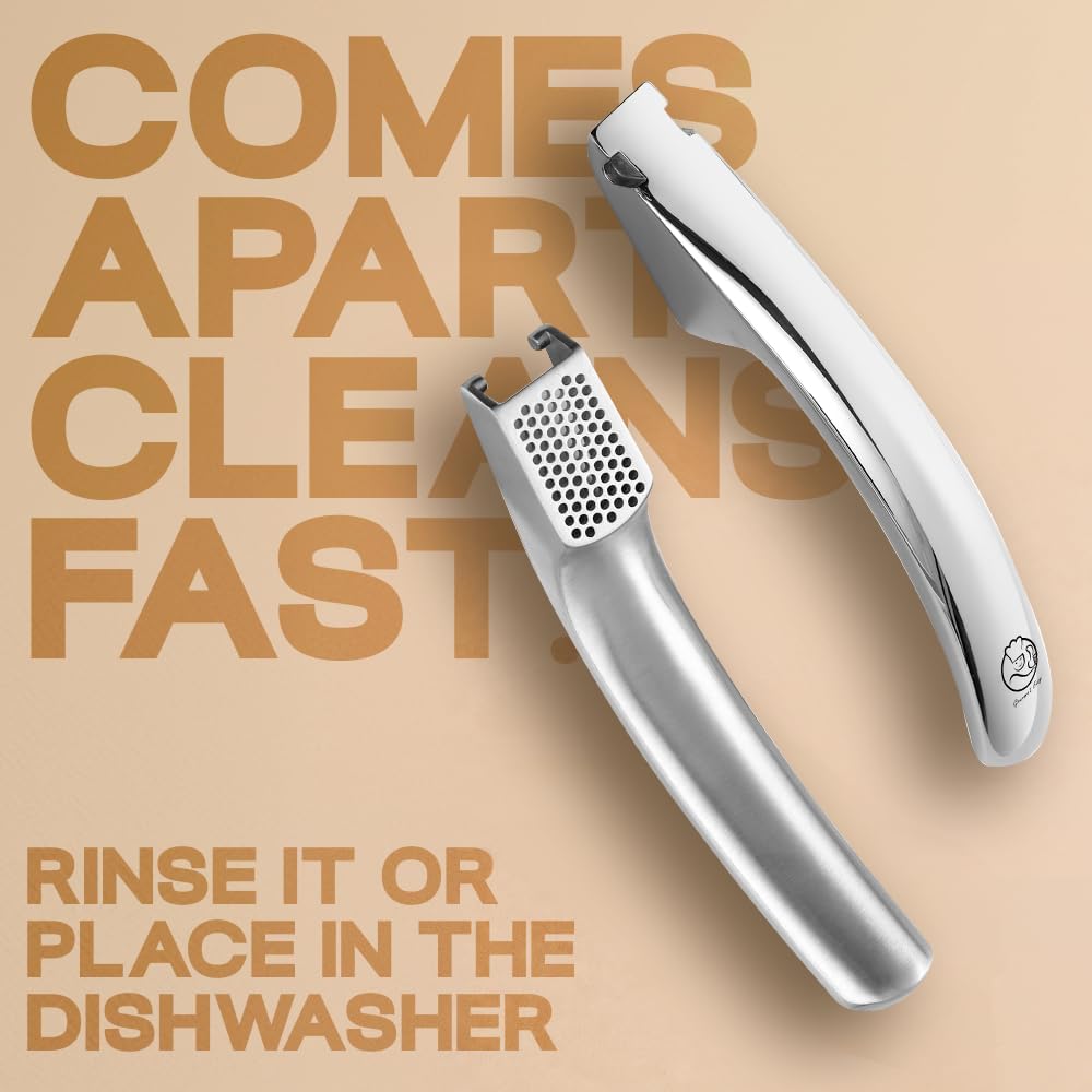 Gourmet Easy Garlic Press Lifetime Replacement, No Need to Peel, Fine Mince