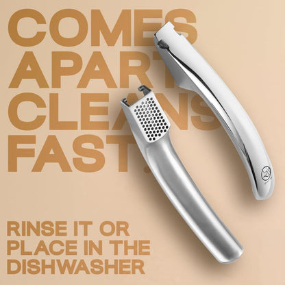 Gourmet Easy Garlic Press Lifetime Replacement, No Need to Peel, Fine Mince