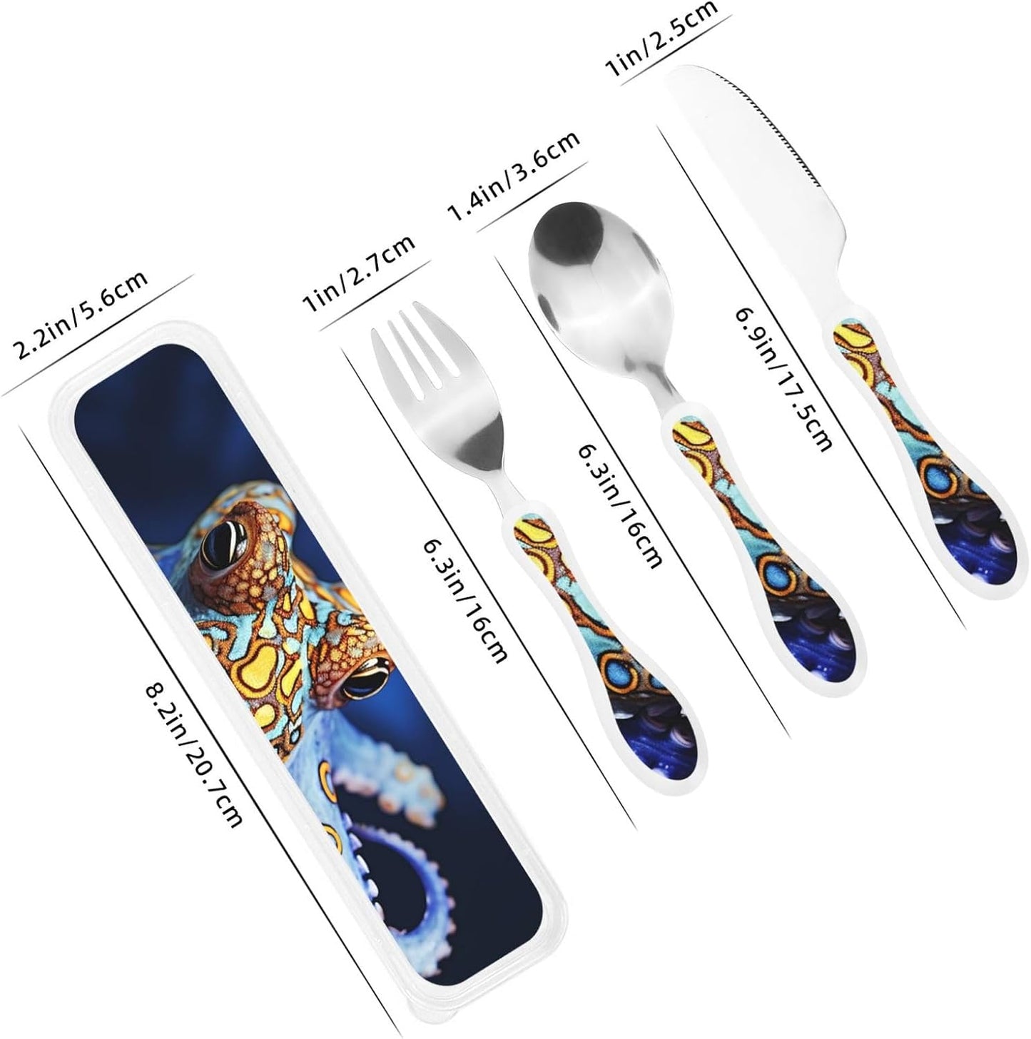 3-Piece Kids Silverware Set With Storage Case, Stainless Steel Reusable Children Safe Knife Spoon Fork Set Ballroom Dance Children Flatware Set For Kids Lunch Box