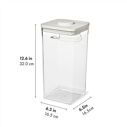 OXO Good Grips Pet POP Container – 6.0 Qt/5.7 L with Half Scoop, Ideal for up to 6.5lbs of Dog Food or 4.5lbs of Cat Food, Airtight Dog and Cat Food Storage Container, BPA Free, Clear