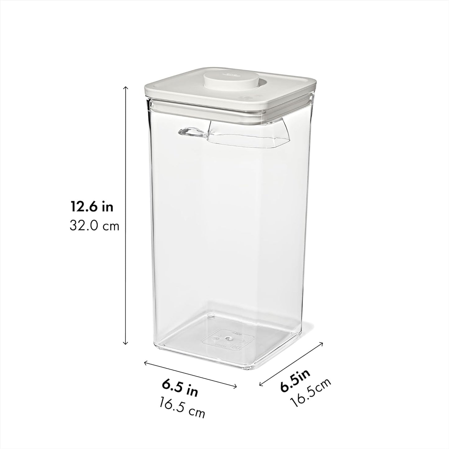 OXO Good Grips Pet POP Container – 6.0 Qt/5.7 L with Half Scoop, Ideal for up to 6.5lbs of Dog Food or 4.5lbs of Cat Food, Airtight Dog and Cat Food Storage Container, BPA Free, Clear