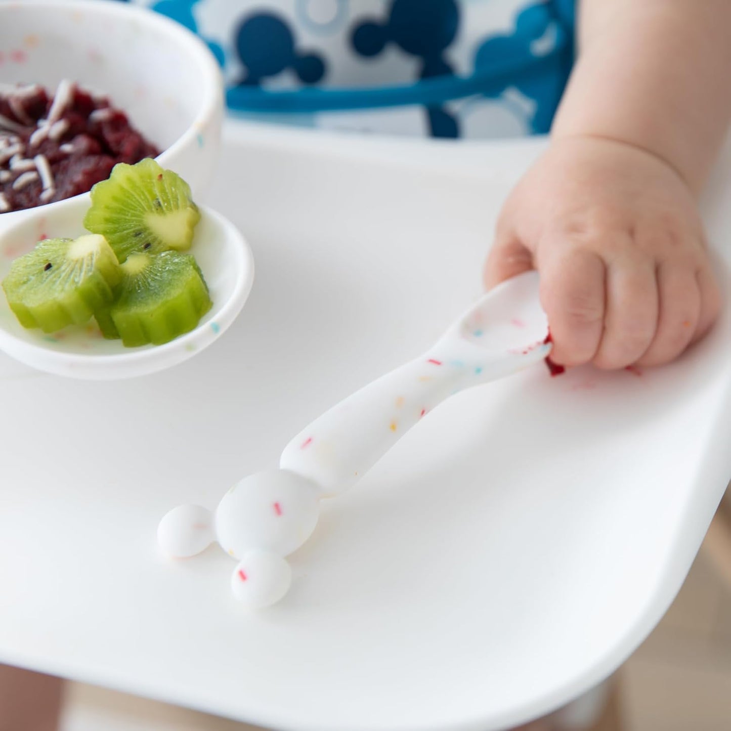 Bumkins Baby Bowl, Silicone Feeding Set with Suction for Baby and Toddler, Includes Spoon and Lid, First Feeding Set, Training Essentials for Baby Led Weaning for Babies 4 Months Up, Sage