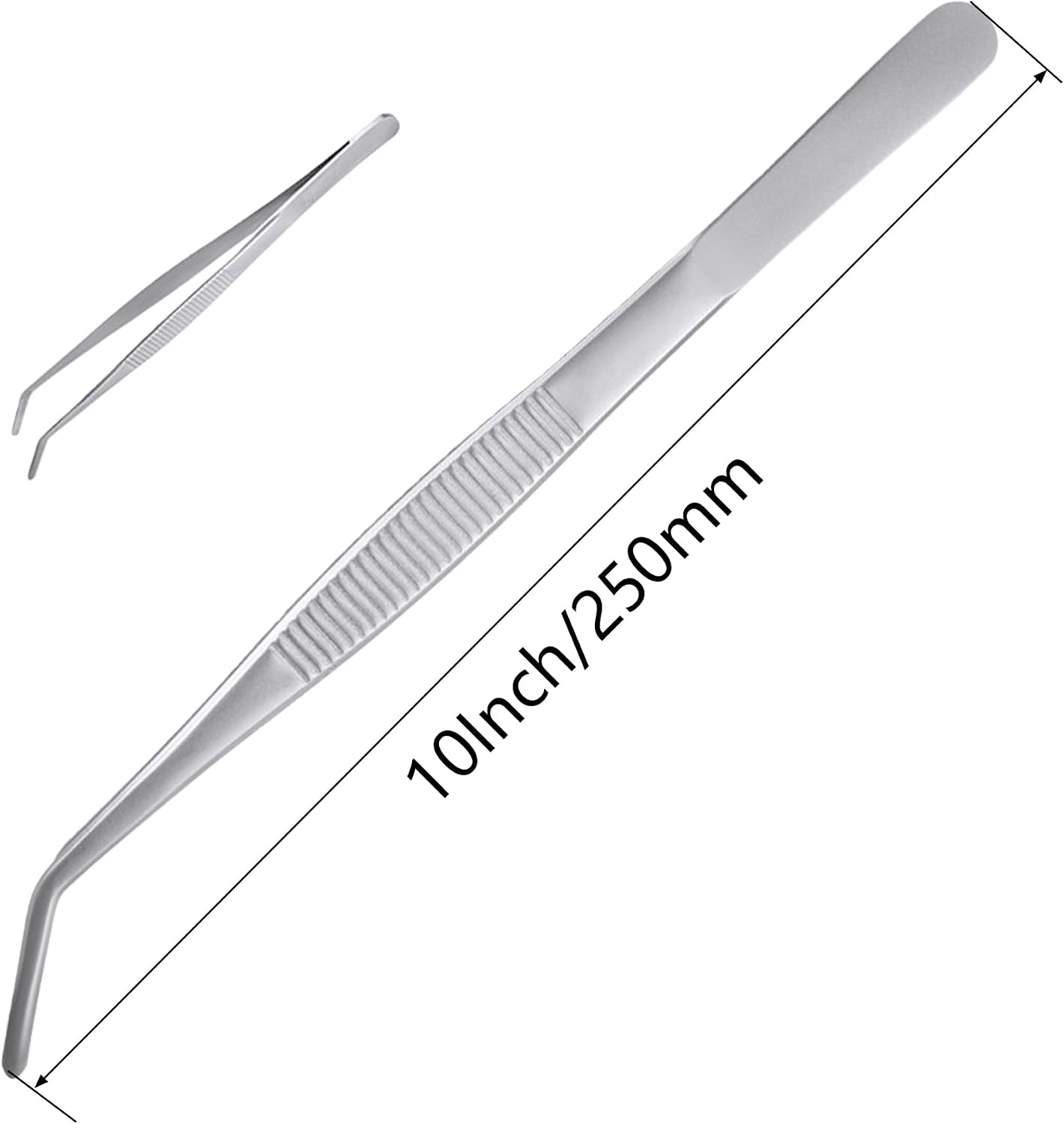 2-Pack 12-Inch BBQ Kitchen Tweezers Tongs, Extra-Long Stainless Steel Cooking Tweezers Dishwasher Safe for Grilling, Baking & Food Prep (12Inch BBQ Tongs)