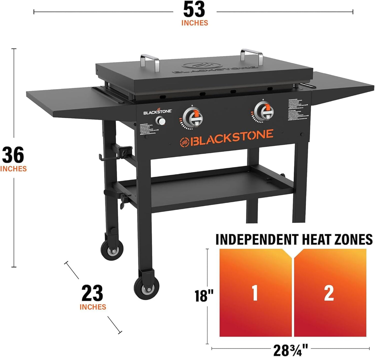 Blackstone Omnivore Outdoor Flat Top Gas Griddle w/Hard Cover, 28” - for Breakfast, BBQ & Grilling w/Steel Cooking Surface, Folding Side Shelves, Rear Grease System & Push-Button Ignition