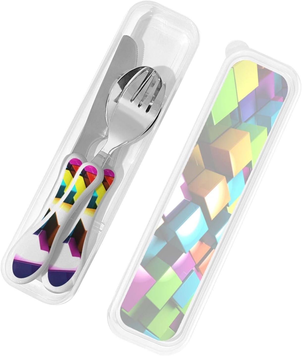 3-Piece Kids Silverware Set With Storage Case, Stainless Steel Reusable Children Safe Knife Spoon Fork Set Yellow Sunflowers Children Flatware Set For Kids Lunch Box