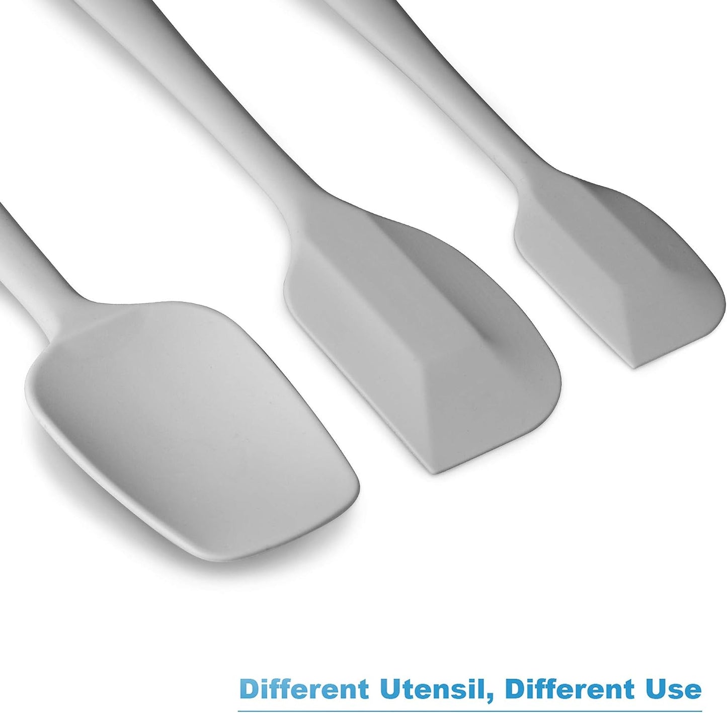 Silicone Spatula 3-piece Set, Ergonomic Handle High Heat-Resistant Spatulas, Non-stick Rubber Spatulas with Stainless Steel Core, Black
