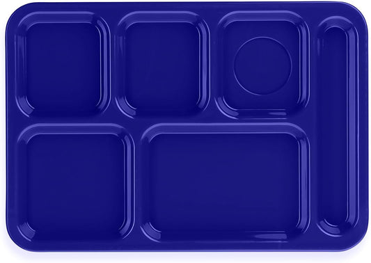 Carlisle FoodService Products P614R09 Right-Hand 6-Compartment Polypropylene Tray, 10" x 14", Green