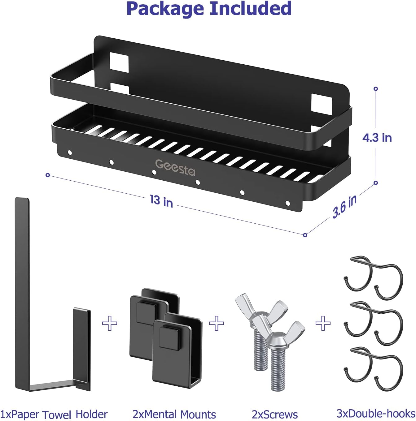 Geesta Upgraded Griddle Caddy for Blackstone 28"/36" Griddles/Weber Grill/Prep Cart, BBQ Grill Accessories Space Saver with Magnetic Tool Holder & Paper Towel Holder