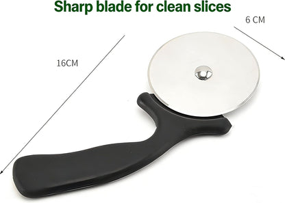Pizza Cutter Wheel, Stainless Steel Slicer, Sharp Blade with Guard