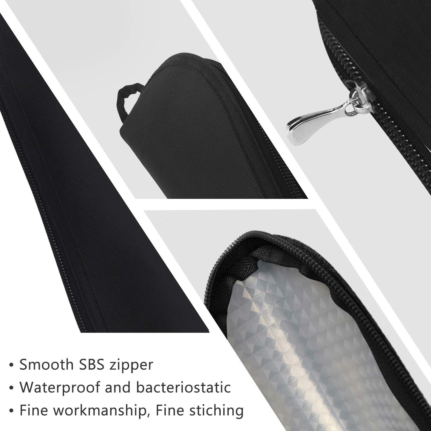Aosbos Travel Utensil Sets Carrying Case Portable Cutlery Set Pouch Reusable Silverware Set Bag Stainless Steel Straws Pouch Chopsticks Knife Fork and Spoon Holder for Work Bento Box Lunch Bag, Grey