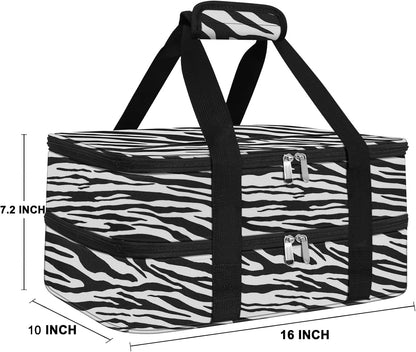 esouler Insulated Casserole Carrier - Casserole Carriers for Hot or Cold Food - Lasagna Lugger Dish Carrier, Thermal Lunch Bag for Potluck Parties, Picnic, Travel, Fits 9" x 13" Baking Dish, Grey