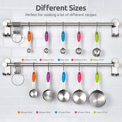 Measuring Cups : U-Taste 18/8 Stainless Steel Measuring Cups and Spoons Set of 10 Piece, Upgraded Thickness Handle(Black)