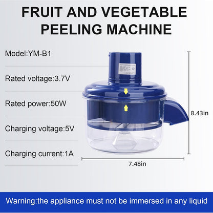 Electric Grape Peeler Machine, Automatic Garlic & Cherry Tomato Peeler - Automatic Peeler Skin Remover Tool for Small Fruits, Easy Clean Detachable Chamber for Home & Commercial Use