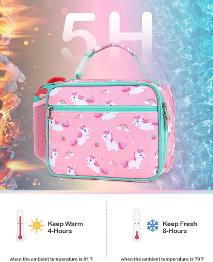 Bagseri Kids Lunch Bag Boys - Thermal Insulated Lunch Box Tote with Water Bottle Holder, Reusable Leak-Proof Kids Lunch Box for Daycare & School, Black Dinosaur (Containers Not Included)