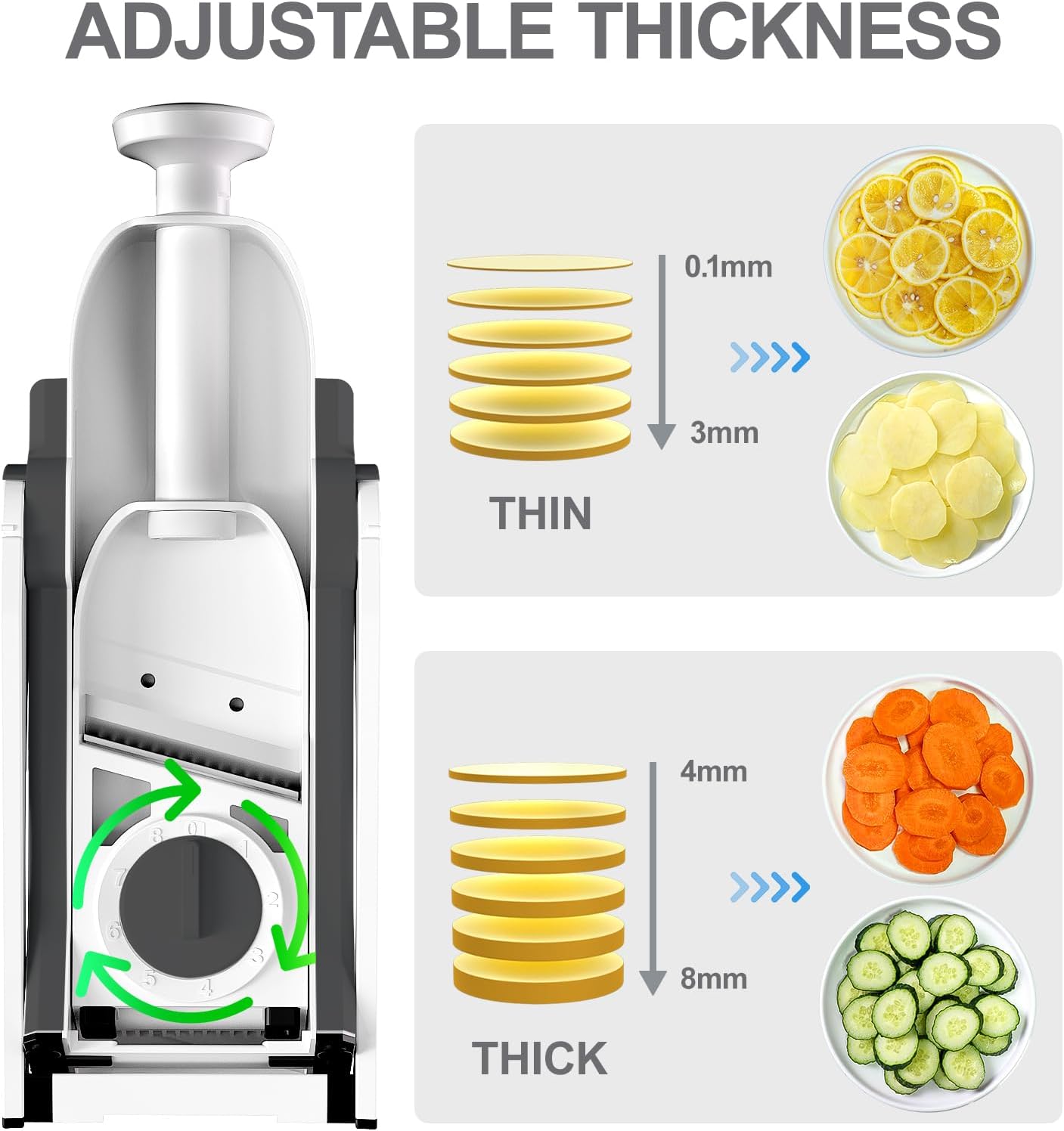 ONCE FOR ALL Safe Mandoline Slicer For Kitchen, Food Veggie Slicer, Gray
