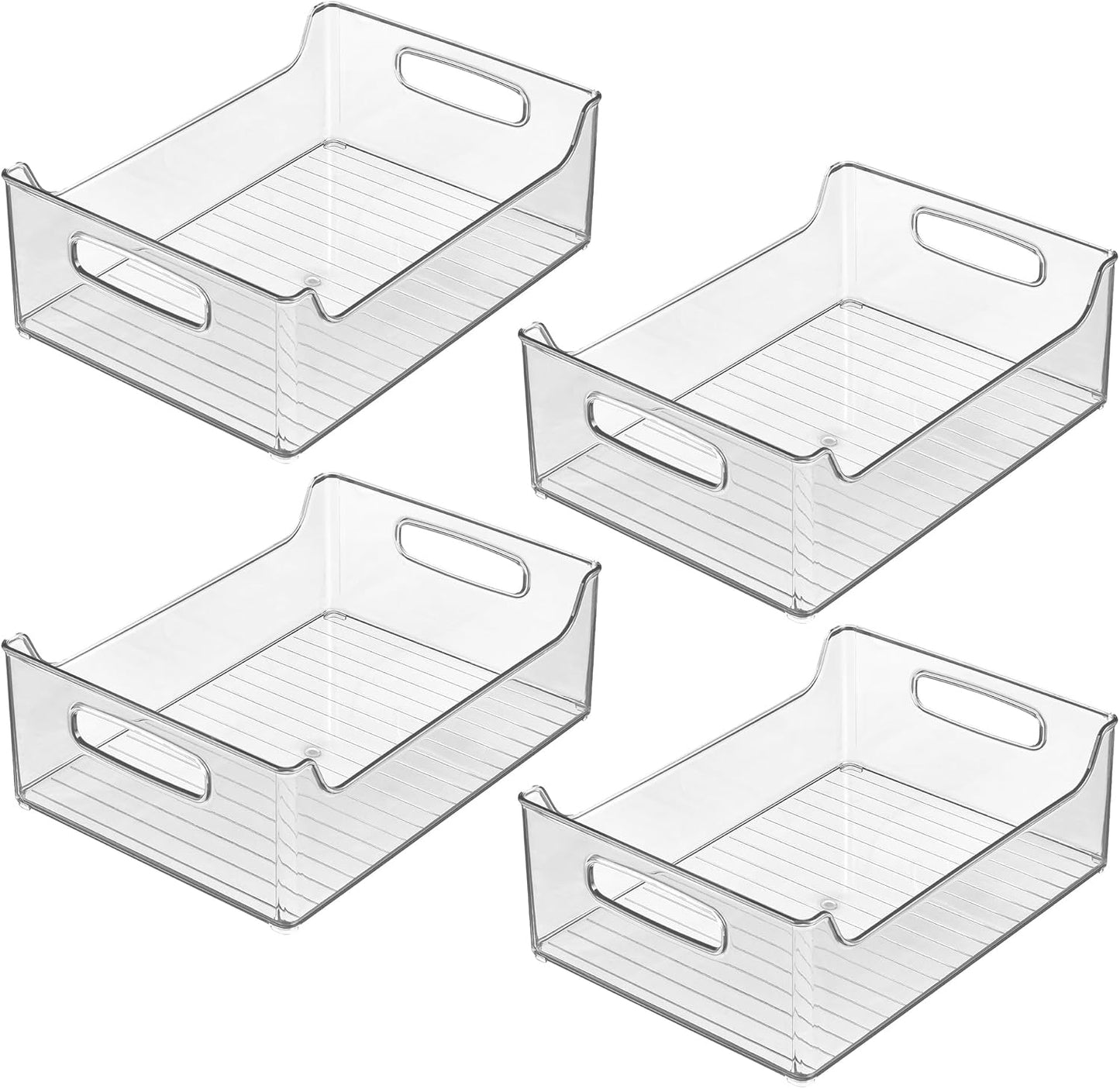 iDesign Stackable Storage Bin with Handles for Pantry or Fridge, Clear, Made in USA