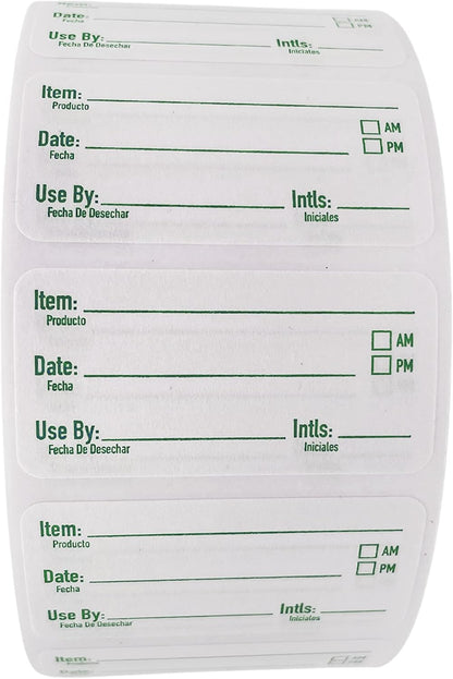 2x1 Dissolvable Food Labels, 1000 Label Stickers, Bottle Labels for Storage Bins, Sticker Labels for Food containers, (1000, Blue)